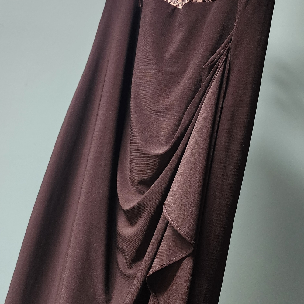 Elegant Asymmetrical Skirt in Rich Brown